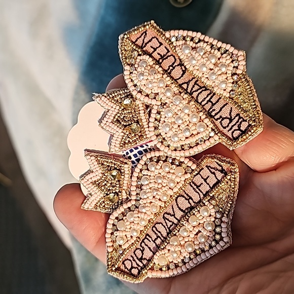 Earrings BIRTHDAY QUEEN PINK Seed Bead Post Designs LOT 210 - Picture 9 of 10